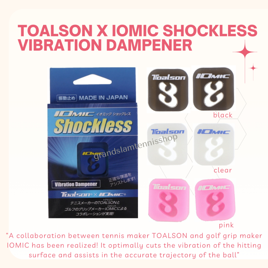 Toalson x Iomic Shockless Vibration Dampener Tennis - Anti Getar Raket Tenis - Hitam