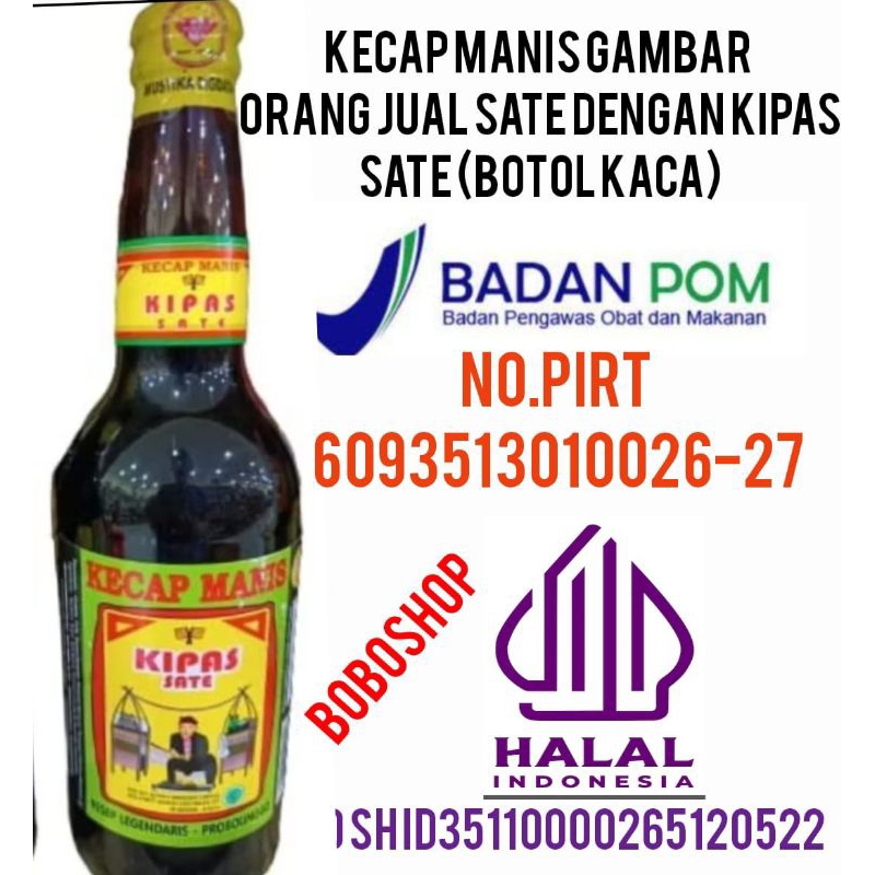 KECAP MANIS CAP ORANG JUAL SATE DENGAN KIPAS SATE KEMASAN BOTOL KACA