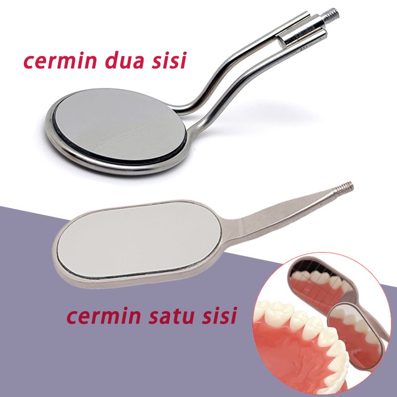 1pcs cermin intraoral kaca intra oral rhodium reflektor front surface anti fog dental photography gi