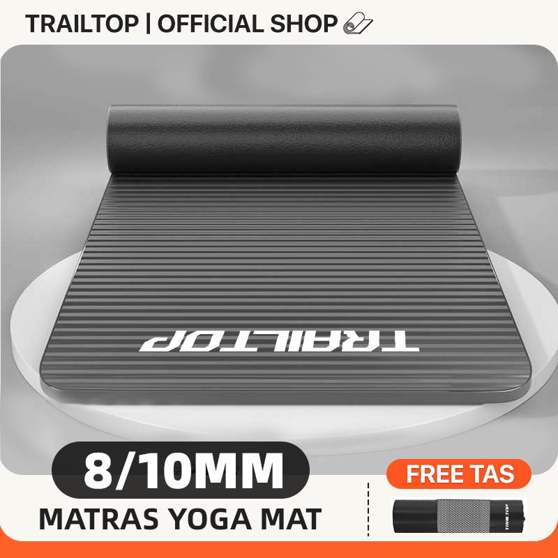 TrailTop Matras Olahraga 8/10MM Matras Yoga Premium Anti Slip Yoga Mat Karpet Olahraga Workout