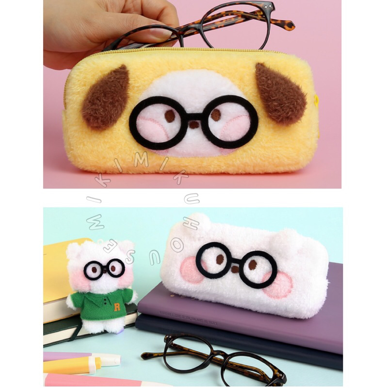 MONOPOLY BT21 MININI GLASSES POUCH PREPPY PLUSH KEYRING KOTAK KACAMATA BT21 PLUSH DOLL BAG CHARM GAN
