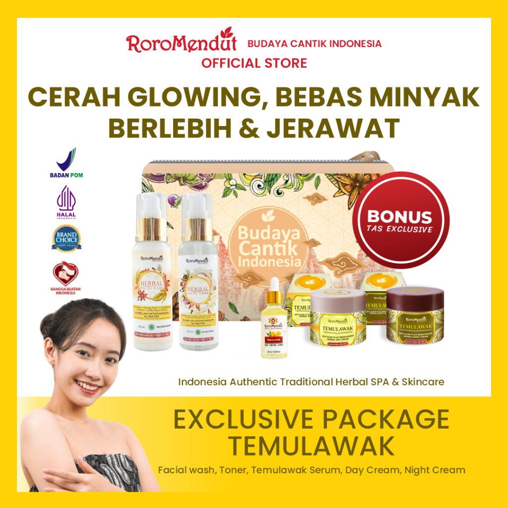 [FORMULA BARU] RORO MENDUT Temulawak Anti Acne Plus Brightening Exclusive Package |BPOM HALAL Paket 