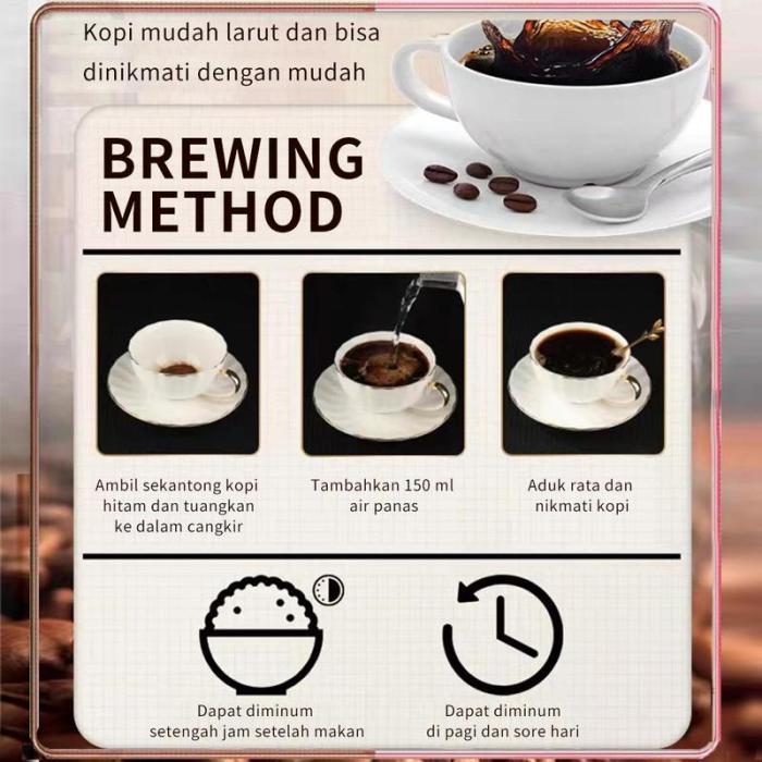 

Cahayadstore 21Days KopiBloom Kopi Hitam Arabika (12 Sachet/Box), Kopi Murni, Rendah Gula, Kopi
