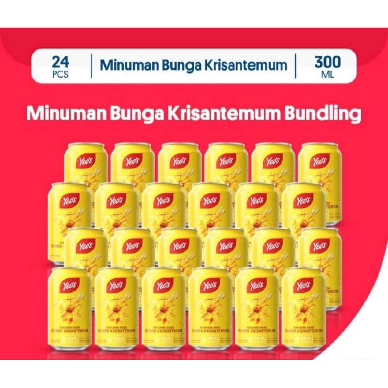 

Yeos minuman Kaleng can 300 ML Chrysanthemum / bunga Krisan 1 dos isi 24 kaleng
