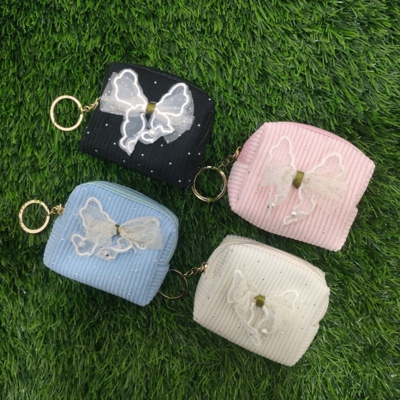 MINISO BALI Dompet Koin Motif Pita Lucu / Dompet Kartu / Dompet Perhiasan / Dompet Serbaguna