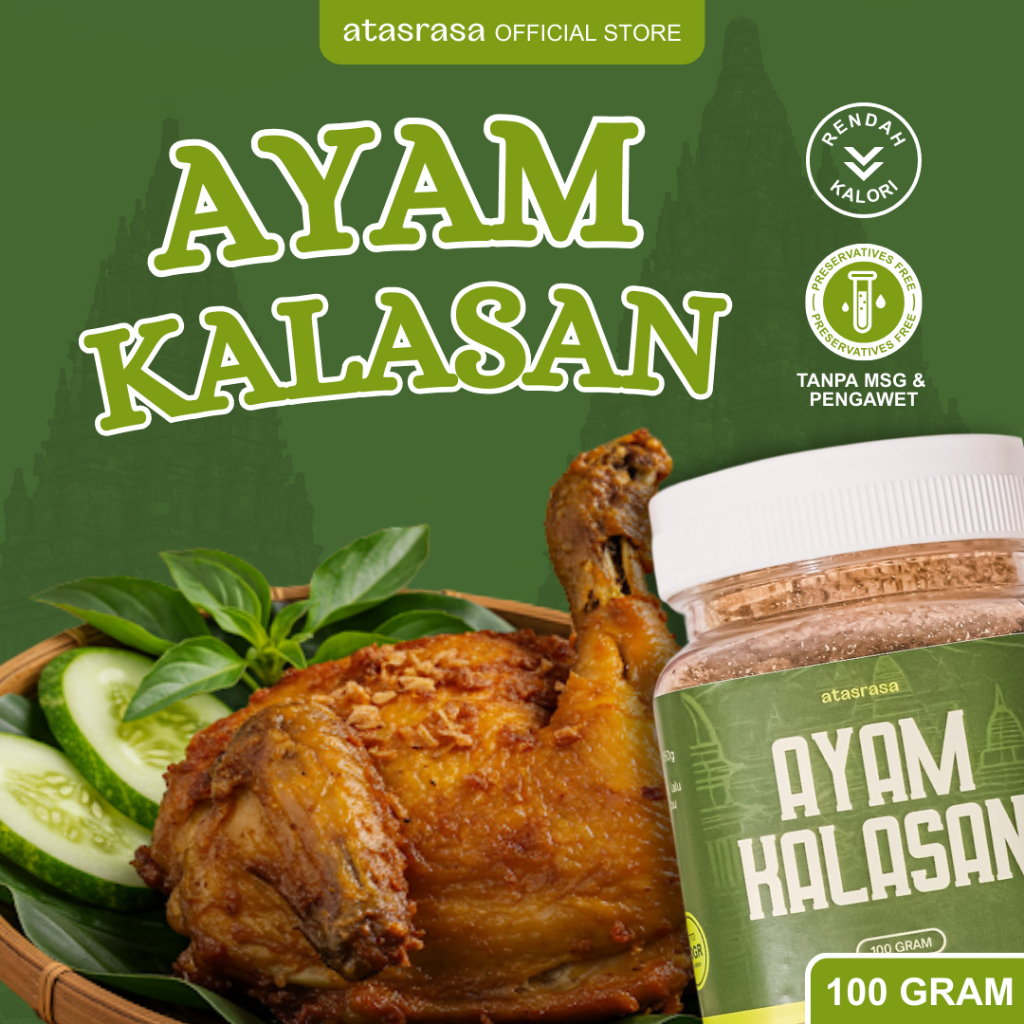 Atasrasa Ayam Kalasan Bumbu Marinasi Dry Rub Serbaguna Rendah Kalori 100gr