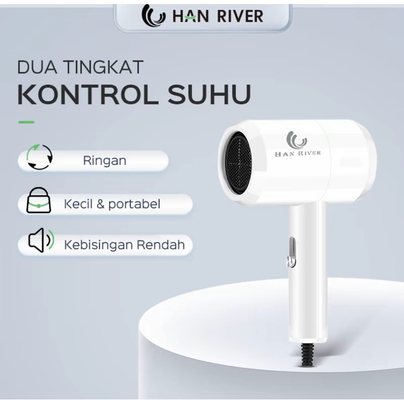 HAN RIVER Hair Dryer 600W Hair Dryer Low Watt Pengering Rambut