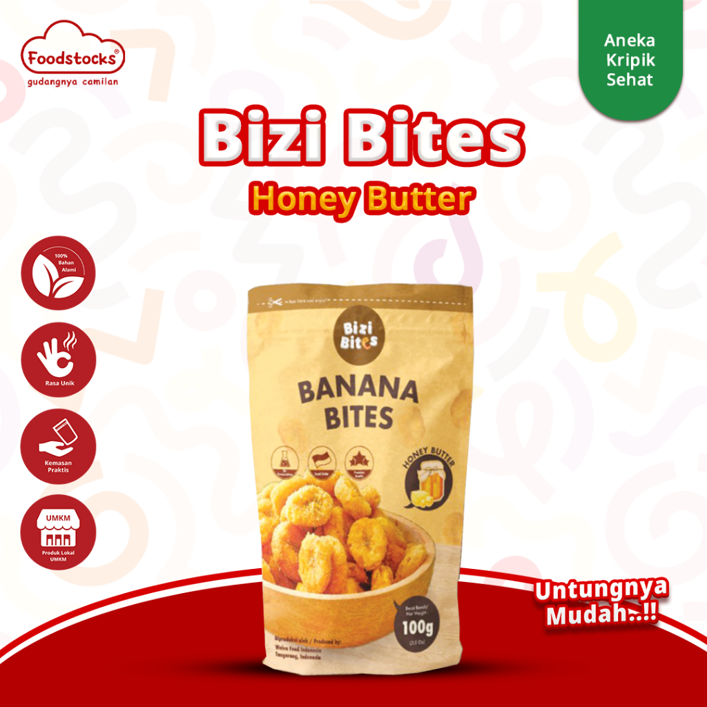 

Bizi Bites - Banana Chips Honey Butter Cemilan Sehat 100 gr