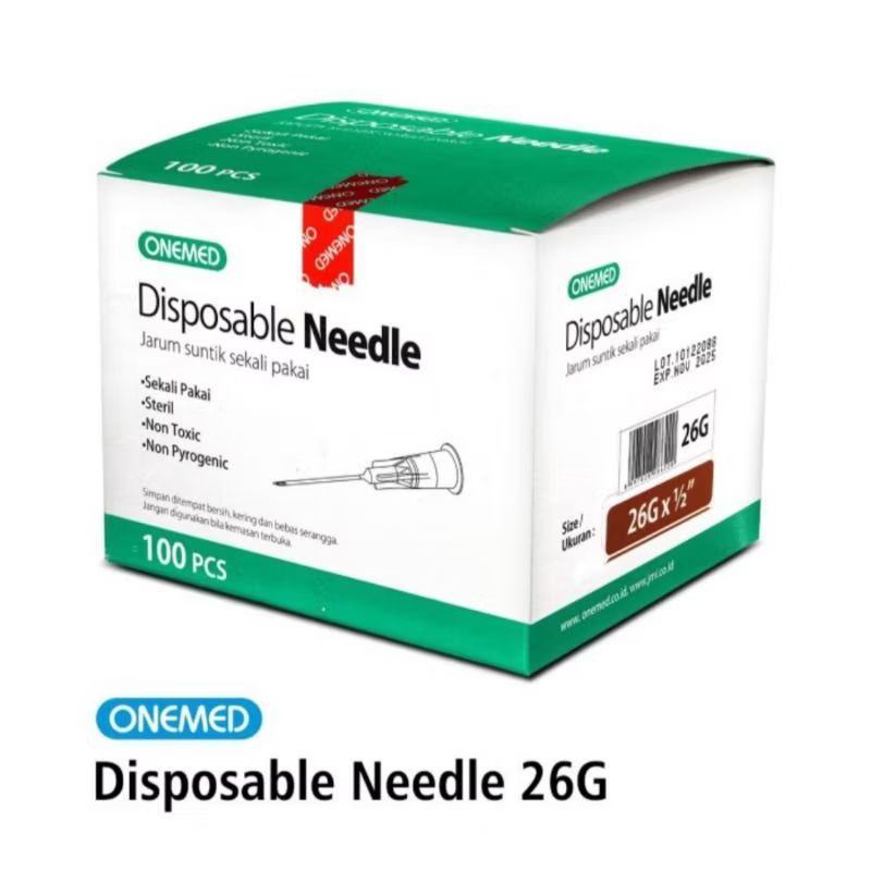 NEEDLE ONEMED NO 26 _DISPOSABLE NEEDLE NO 26 _ISI 100 PCS