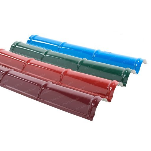 Nok / Prabung Bulat Genteng Metal Merah Maroon, Biru, Coklat