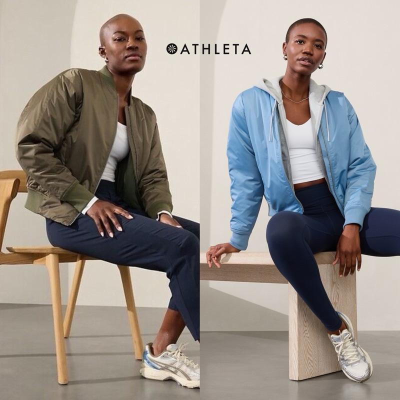 Athleta Sateen Bomber Jacket