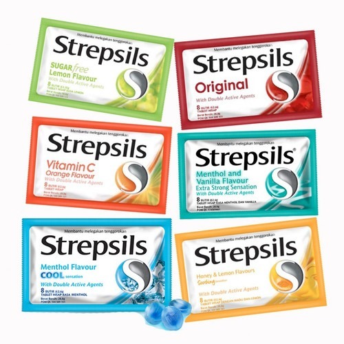 

STREPSIL PERMEN PELEGA TENGGHOROKAN PER SACHET ISI 8 BUTIR