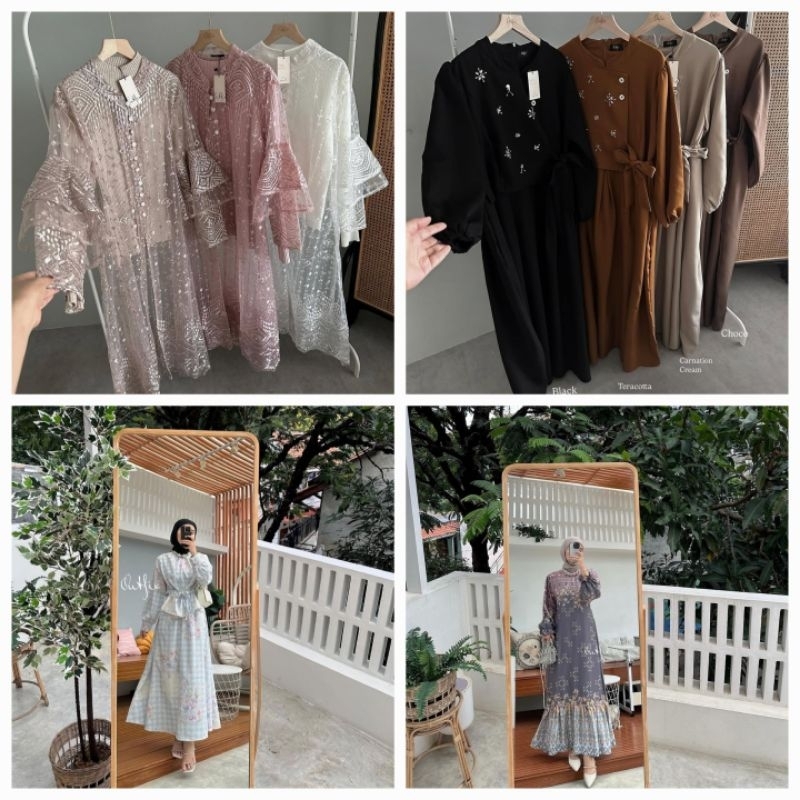 Soft Senjani Set Outfix //bsby blue Vertyni Pailete Dress Outfix //Carnation Stevy Lacey Outer Outfi