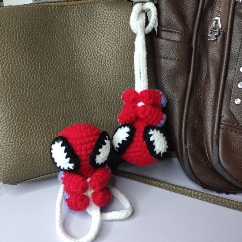 Spiderman crochet keychain gantungan kunci spiderman