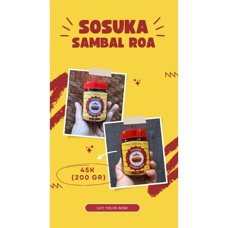 

SOSUKA SAMBAL ROA UKURAN 200 GRAM