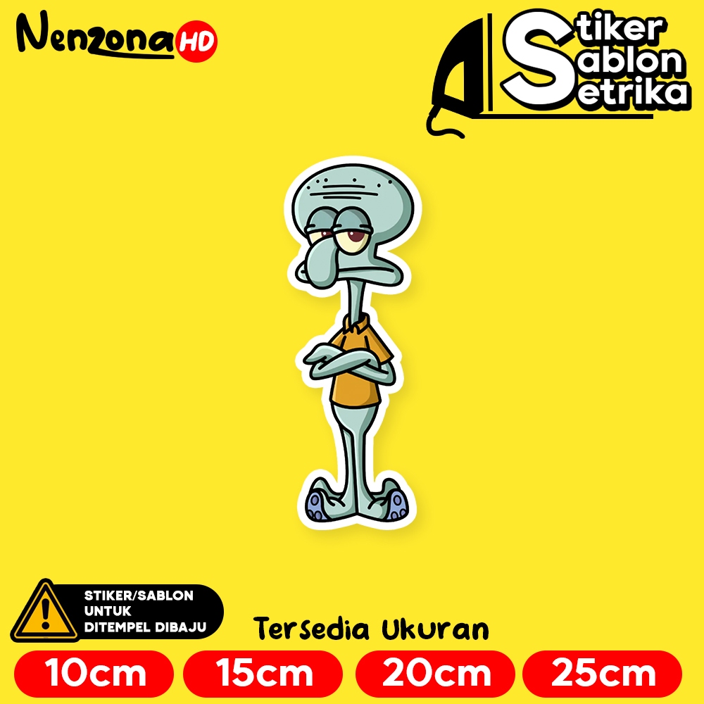 

Squidward Tentacles Kartun Spongebob Stiker Sablon Setrika by Nenzona HD