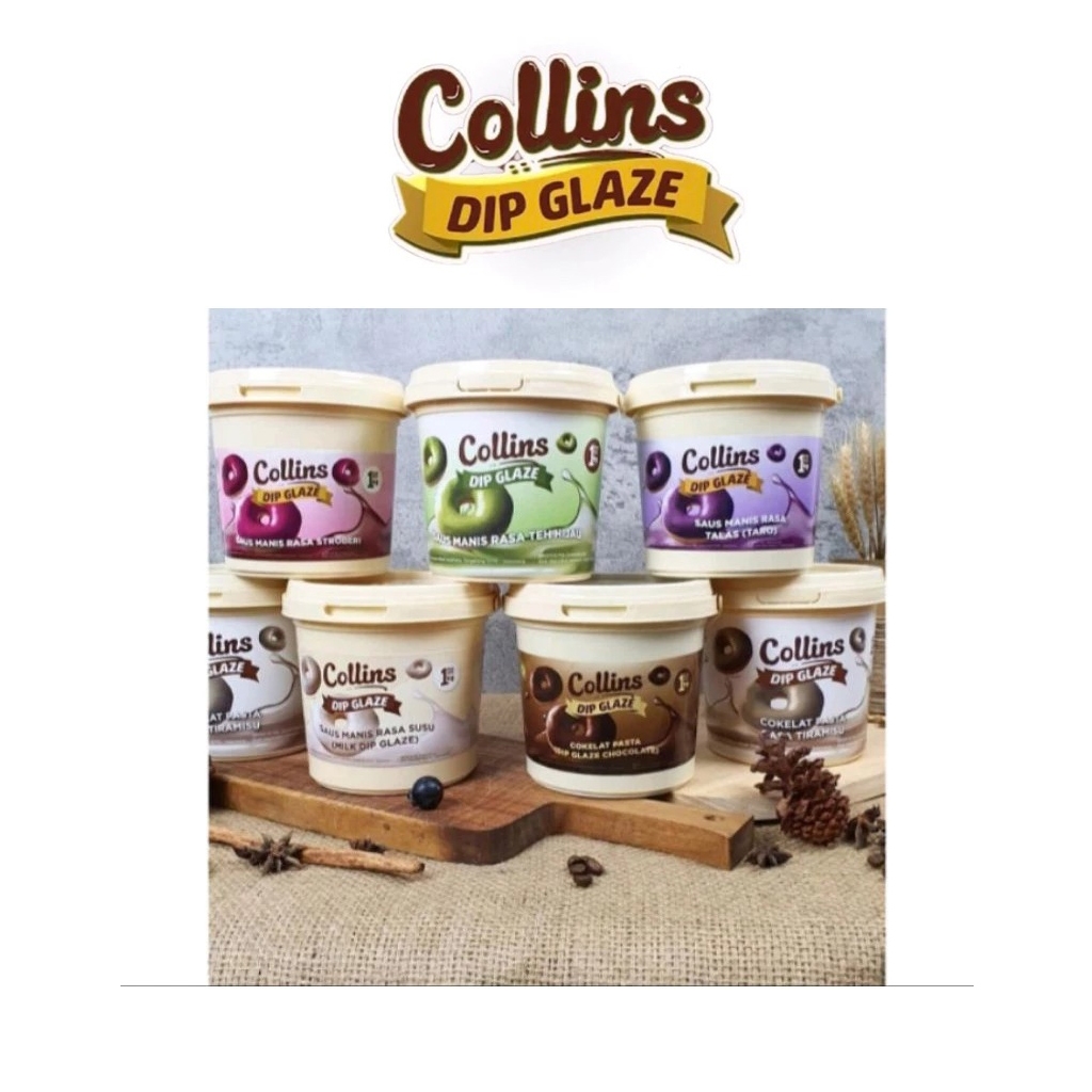 

Collins Choco Crunchy Dip Glaze 1Kg - Topping Donat & Kue - Kemasan Ember / Toples All Varian