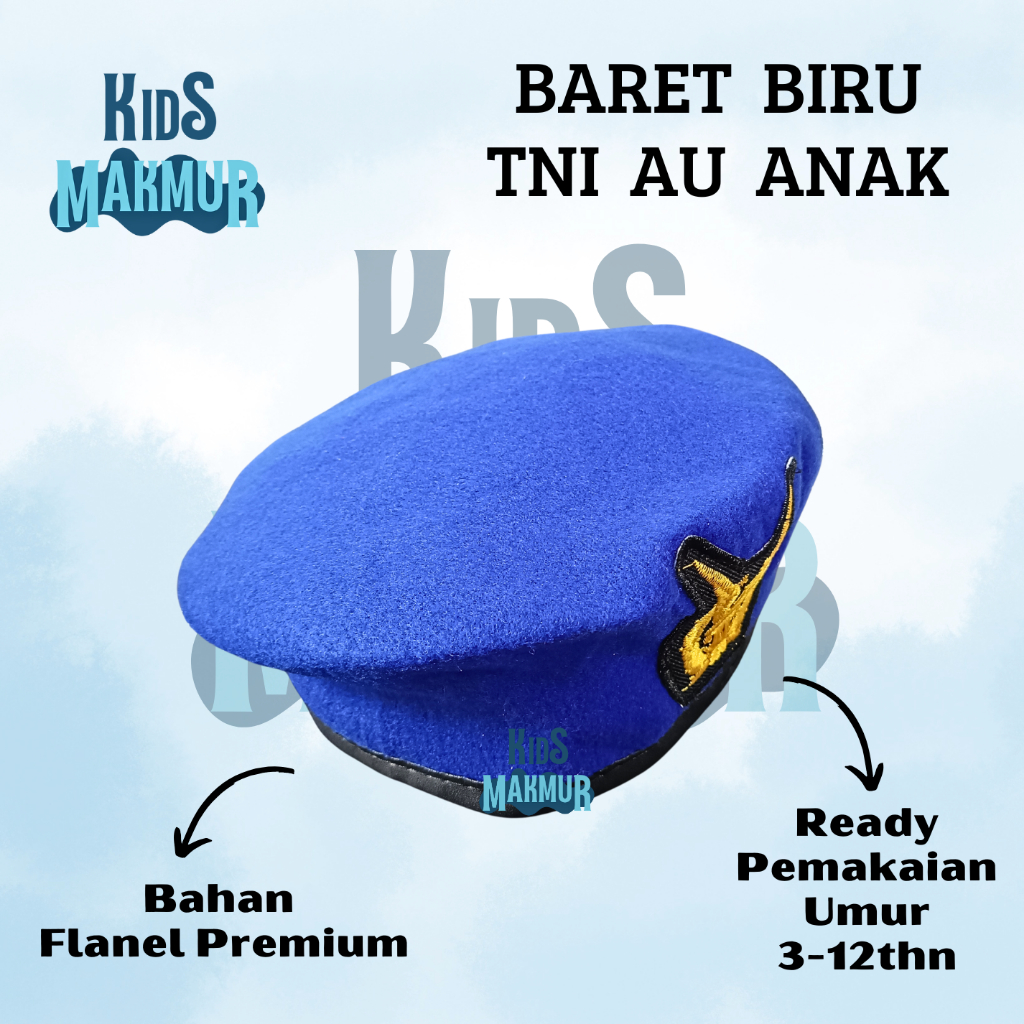 Topi Baret tni udara anak biru topi baret kopassus anak merah emblem baret tni au biru anak