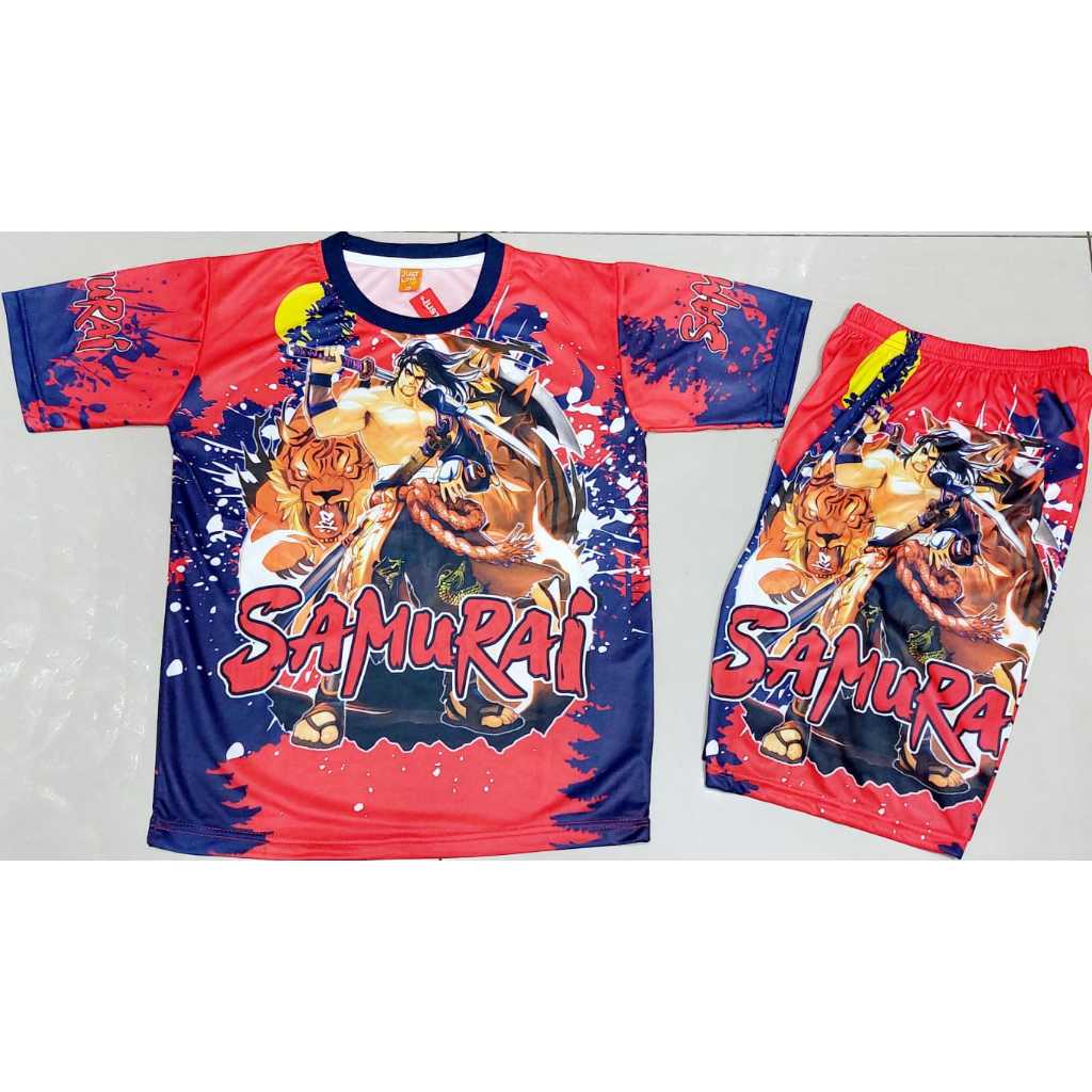BAJU ANIME SAMURAI ANAK |  Kaos Anime One Piece MONKEY D LUFFY | setelan baju anime laki laki | Baju