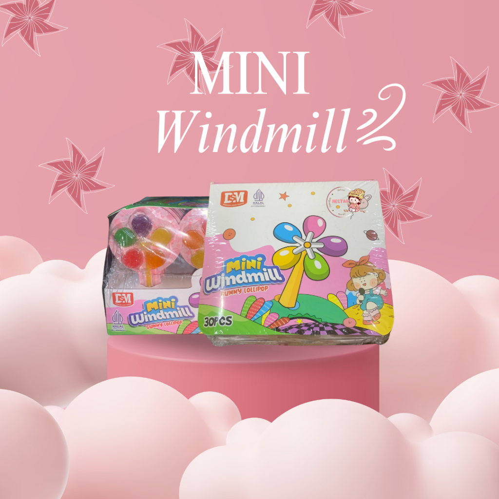 

Mini Windmill Permen Kiincir Gummy Lollipop (1box/30pcs)
