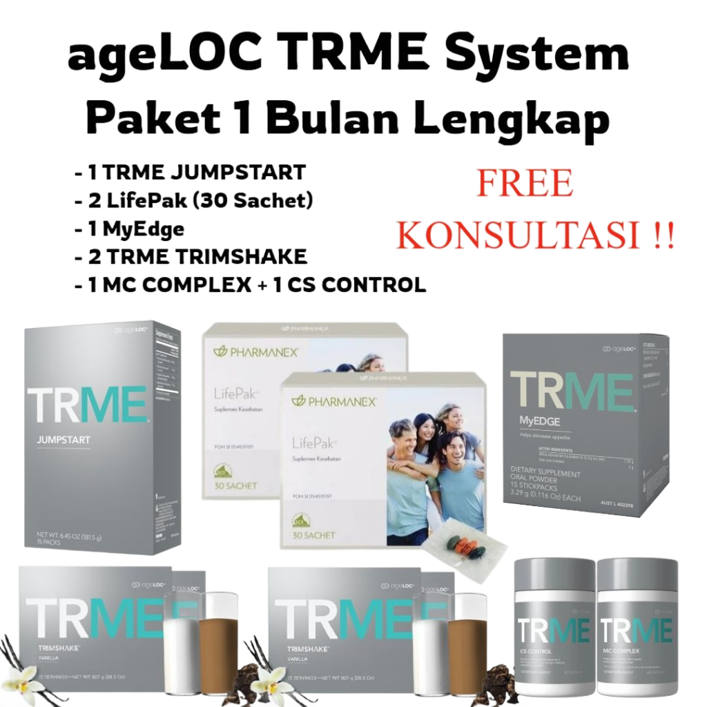 TRME System Pengelolaan Berat Badan 30 hari 1 Bulan TR90 V2 Lengkap Full Set – age L0CK Store