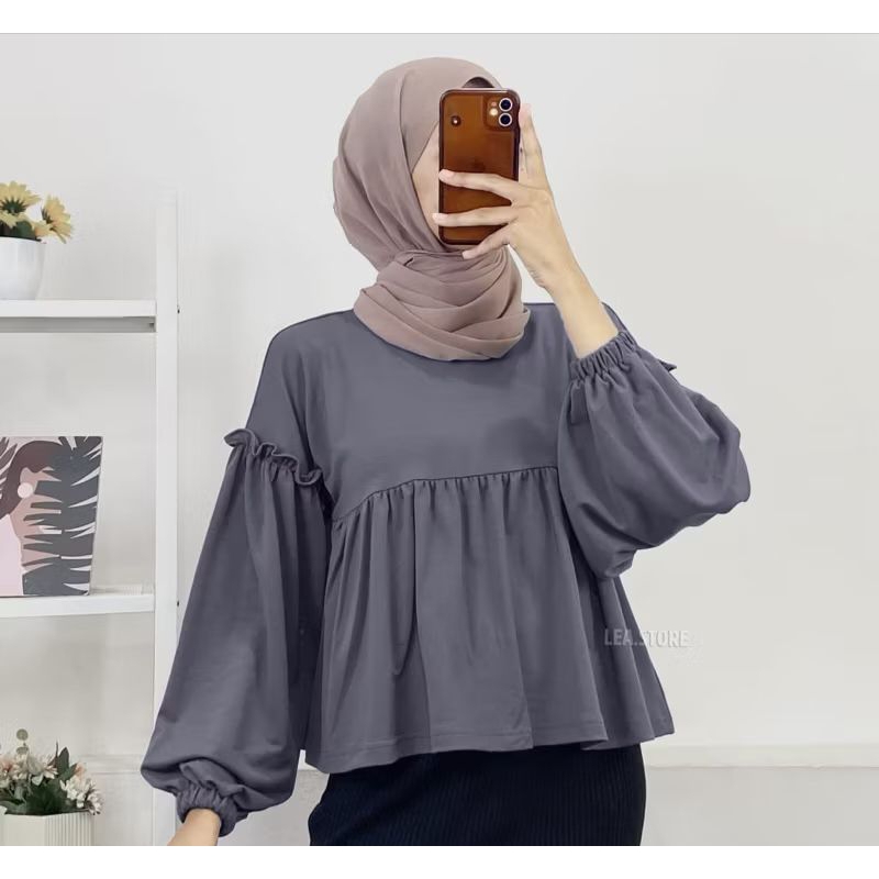 Alensa Blouse Wanita Atasan Kekinian Wanita Kemeja Alensa Cringkle Terbaru