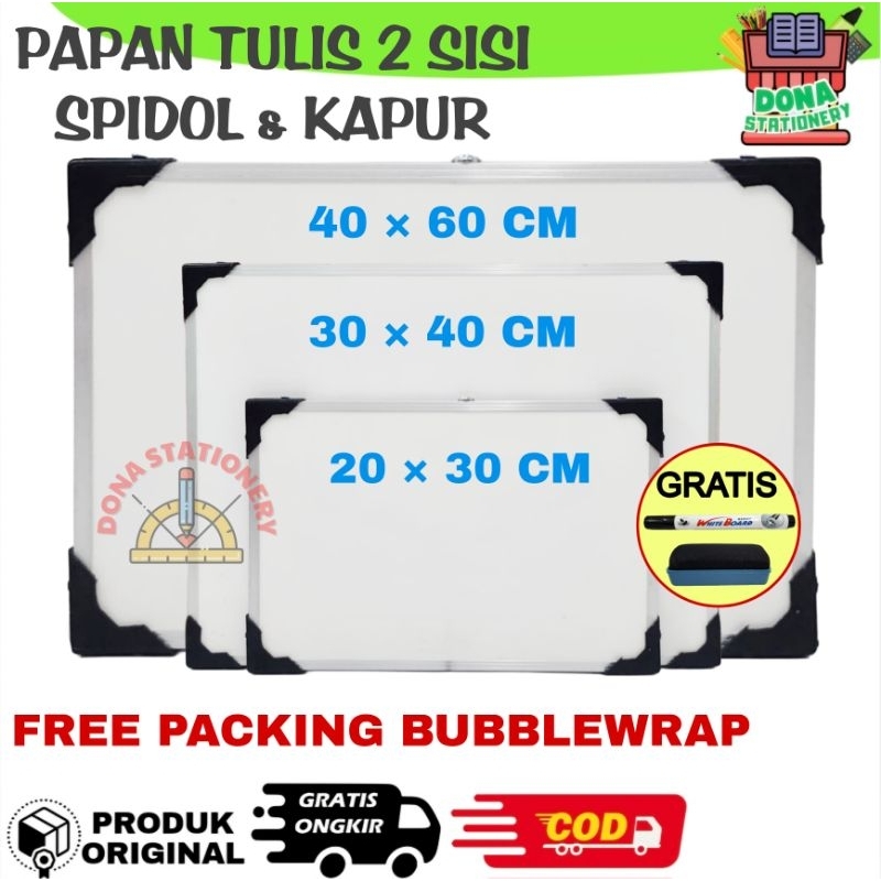 

PAPAN TULIS WHITEBOARD 2 IN 1 SPIDOL DAN KAPUR PAPAN TULIS ANAK 30 x 40 PAPAN TULIS 20 x 30