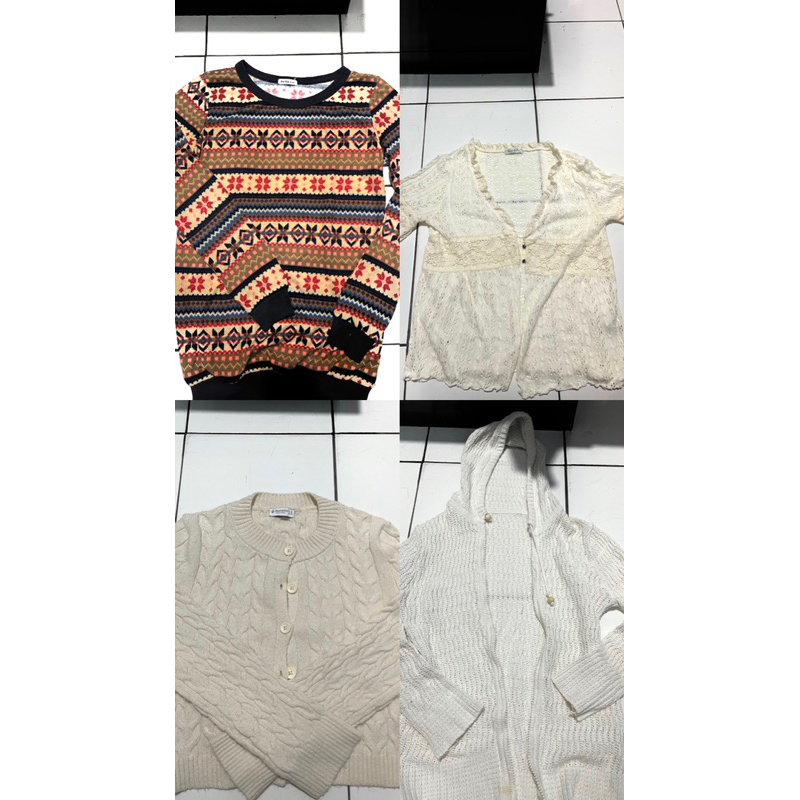 (Preloved 2) sweater stradivarius, atasan, kemeja kotak and others