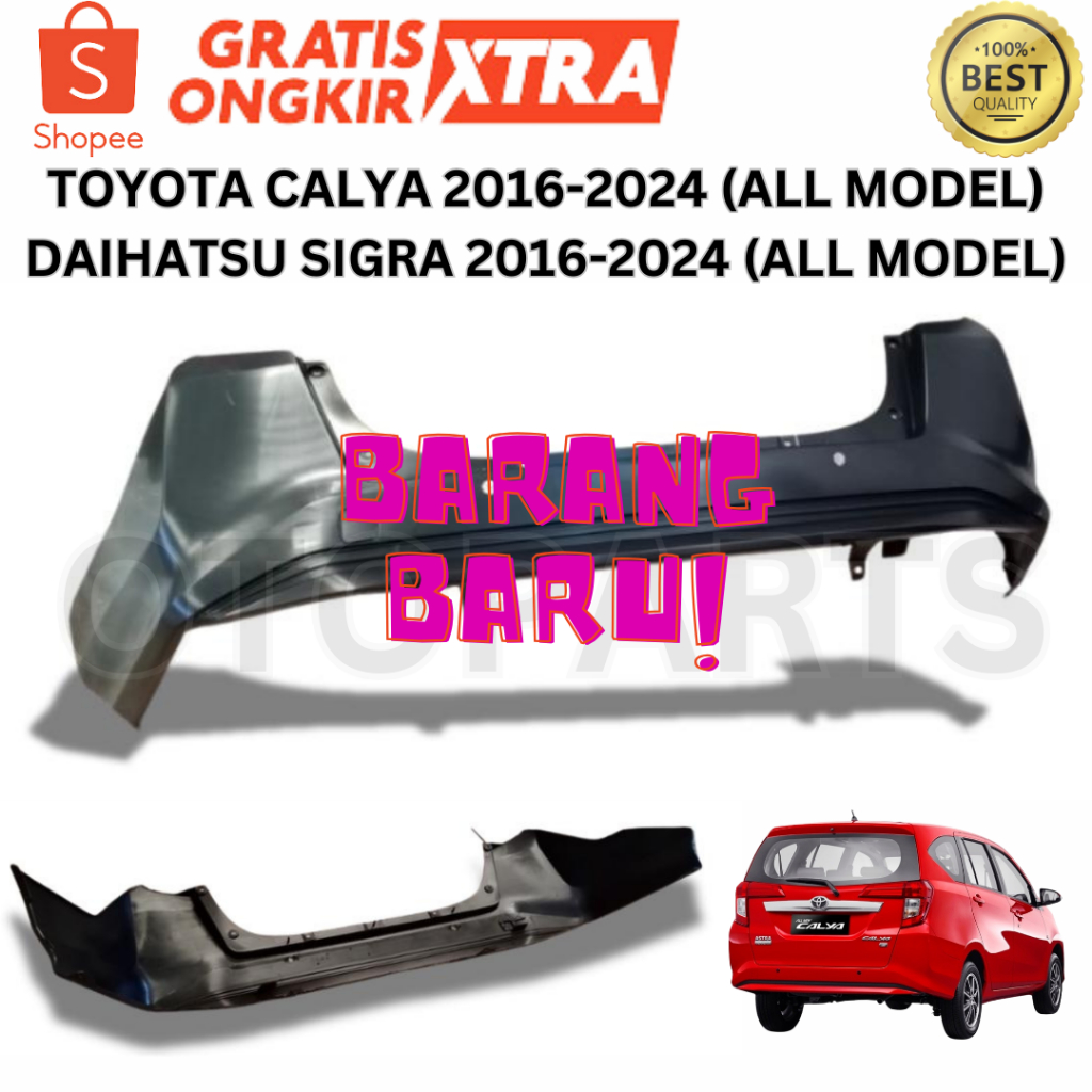 52159-BZF10 BUMPER BEMPER BELAKANG CALYA SIGRA 2016 2017 2018 2019 2020 2021 2022 2023 2024 BARU OEM