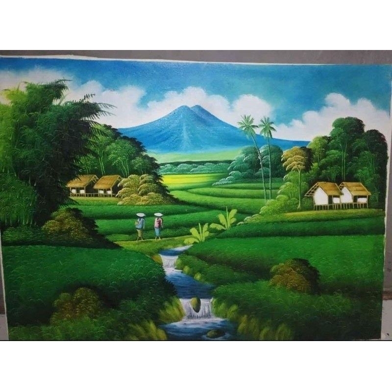 lukisan kanvas pemandangan lukisan dinding pajangan dinding