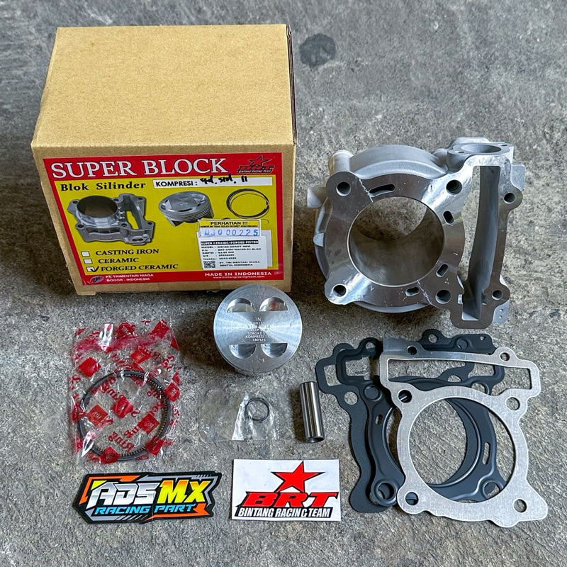 SUPER BLOK CERAMIC DAN PISTON BRT 63.00 MM NMAX AEROX LEXI R15 V3 MT15 XSR 155 WR 155 DAN VIXION R V