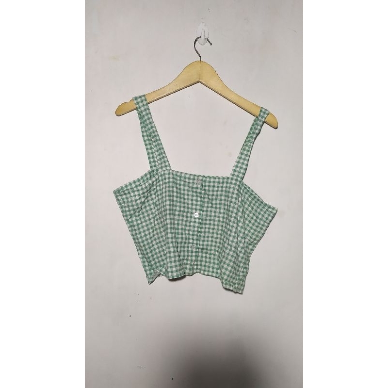 Vest kotak katun thrift preloved
