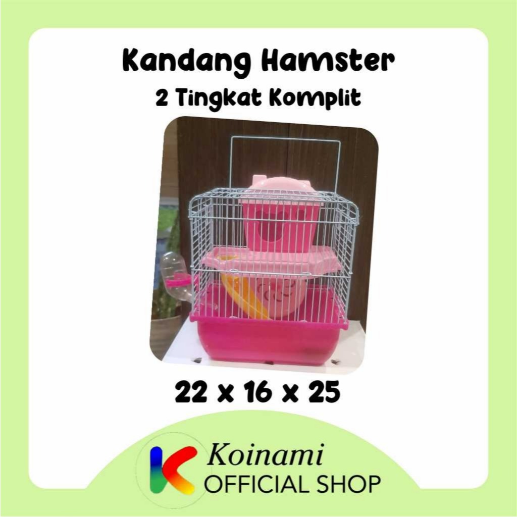Kandang Hamster 2 Tingkat Komplit - Kandang Hamster 22x16x25 -Aksesoris Hamster - Kandang Hamster