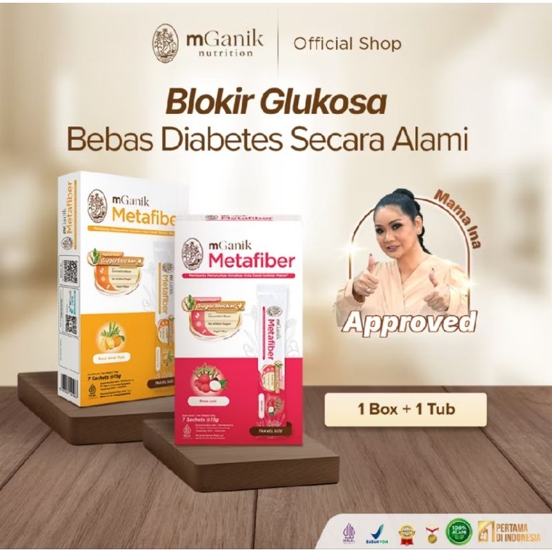 METAFIBER MGANIK TRAVEL PACK ISI 7 SACHET RASA JERUK YUZU SOLUSI DIABETES MENCEGAH LONJAKAN GULA DAR