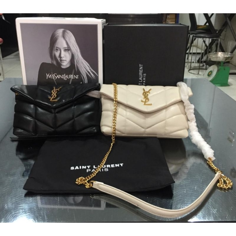 tas yes envelop selempang hitam putih rantai