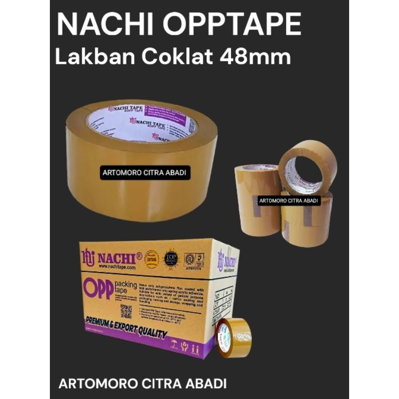 

Lakban Coklat OPP Nachi Tape 48mm x 100 Yard | Isolasi Coklat 2 inch