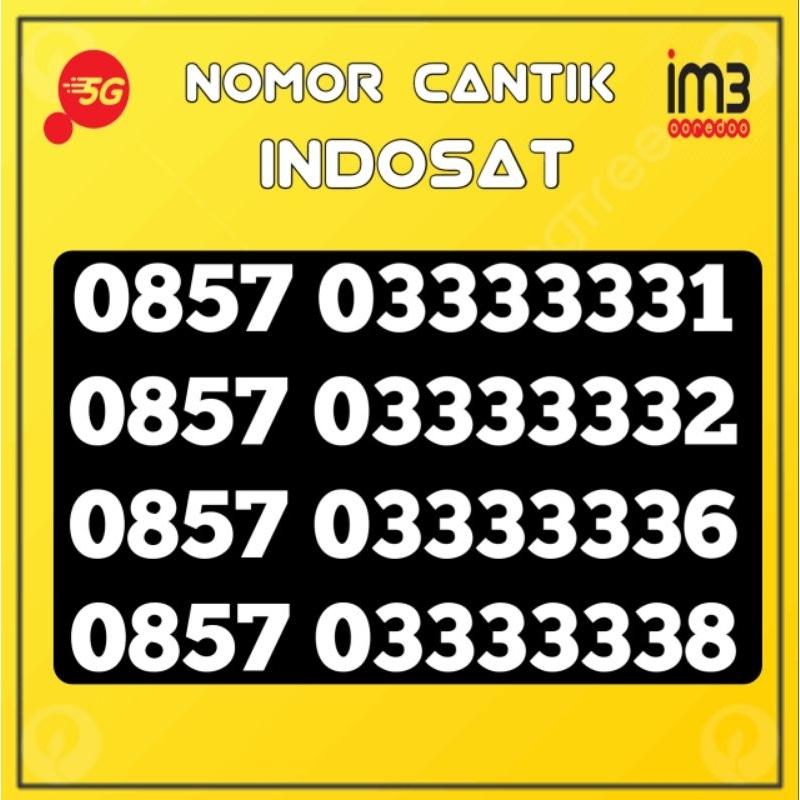 Nomor Cantik Im3 Hexa 3 Super 333333 333 333 33333 3333  indosat Ooredoo