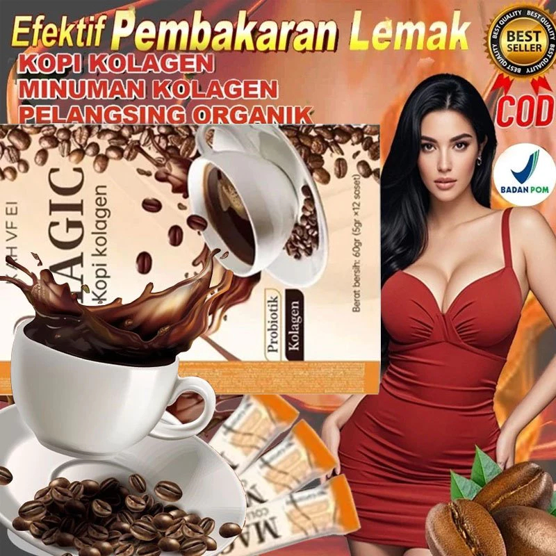 

【BPOM】MAGIC COllAGEN COFFEE Instant Coffee Collagen - Kopi Pelangsing / Kopi Diet / Penurun Berat Badan / Pelangsing Perut Buncit