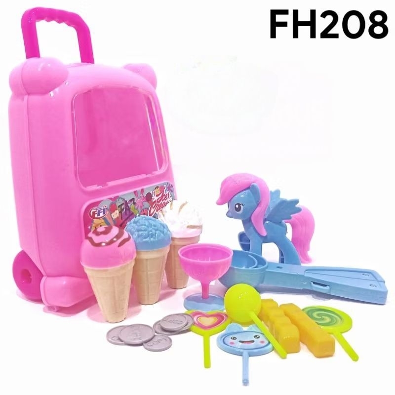 Mainan Anak Koper Candy Happy Shop/Jualan Ice Cream Permen Little Pony FH208