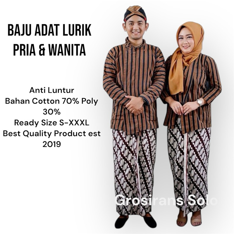 Baju Lurik Adat Jawa Lurik Atasan Pria dan Kebaya Lurik Wanita