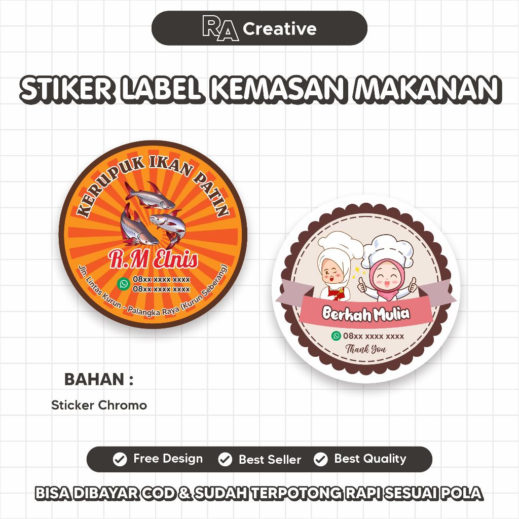 

Stiker Label Bulat Untuk Kemasan Makanan / Stiker Label Makanan