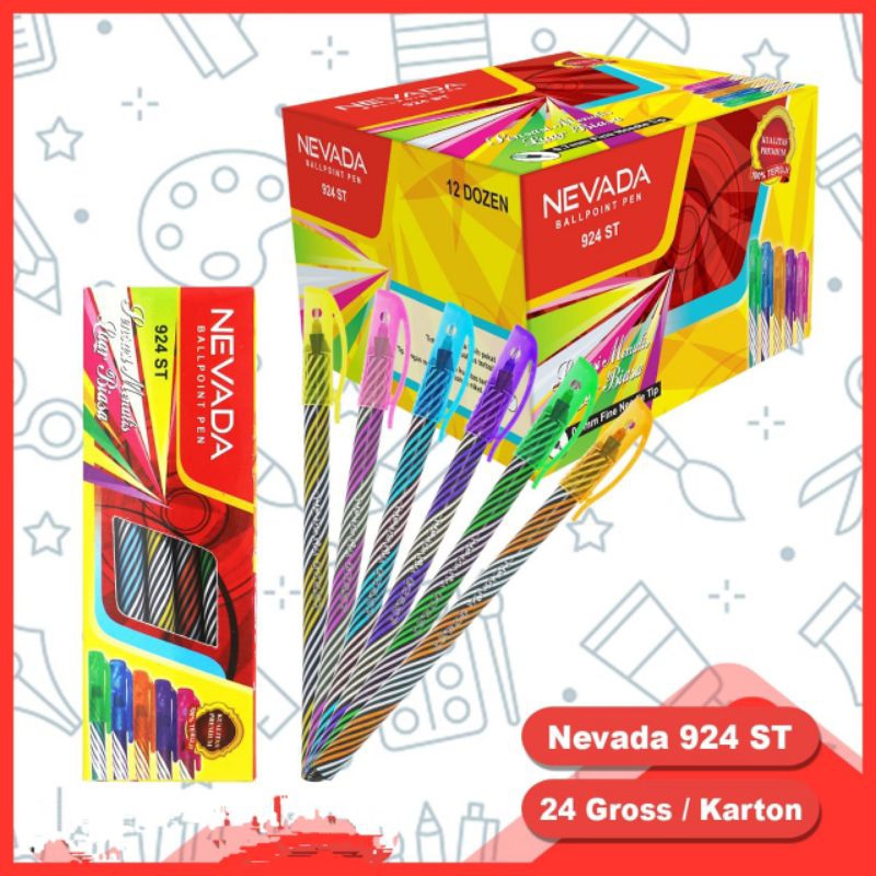 

PEN LILIN SPIRAL ULIR 12PCS NEVADA 924ST BALLPOINT PENA PULPEN MURAH