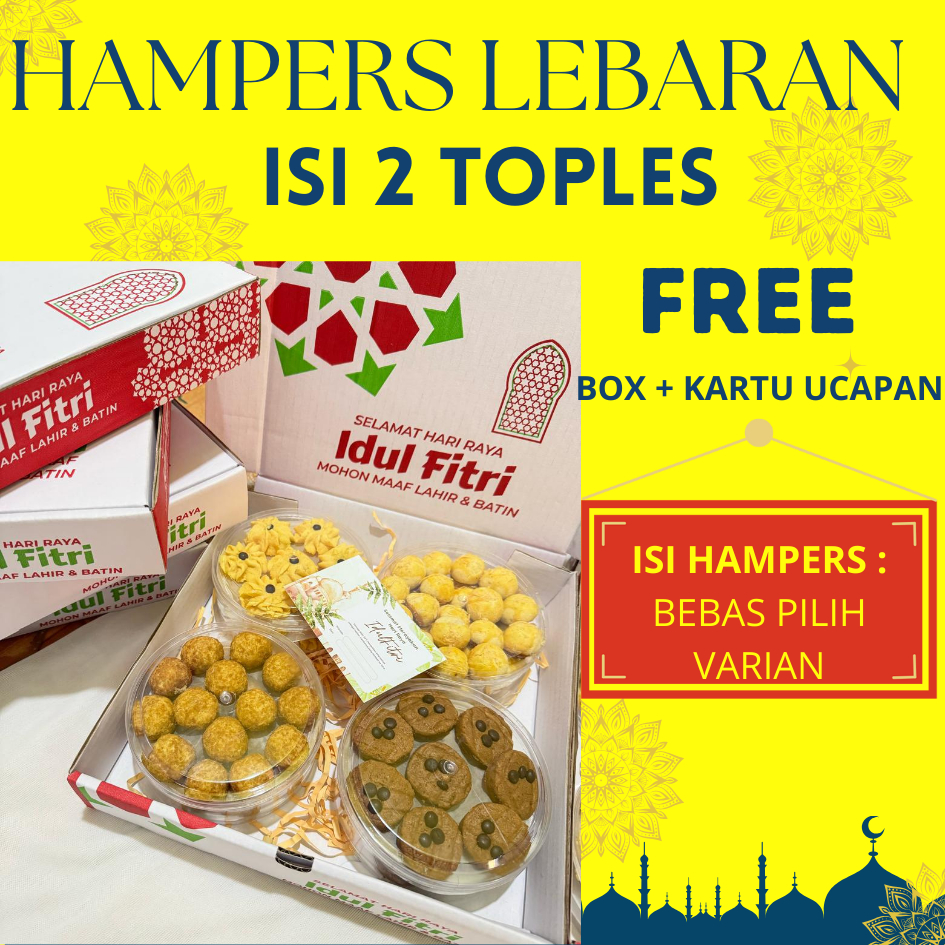 

READY INSTAN !!! HAMPERS LEBARAN KUE KERING 250 GRAM ISI 2 VARIAN KUE / HAMPERS LEBARAN 2025