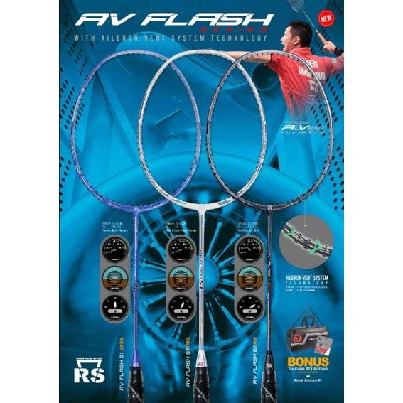 Raket Badminton RS AV FLASH 31 51 61 Control Smash Prof
