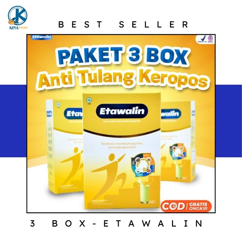 

Paket Hemat 3 Box ETAWALIN Susu Terapi Nyeri Sendi No.1 di Indonesia BPOM