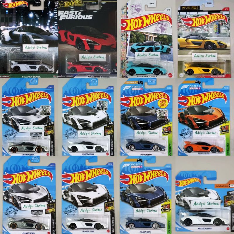 hotwheels hot wheels mclaren senna edisi 1/4 mile finals zamac factory sealed short card nightburner