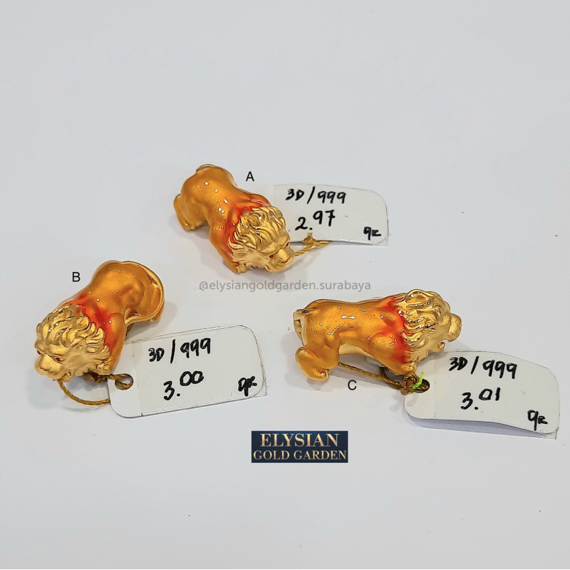 Charm Emas Singa Gelang Tali