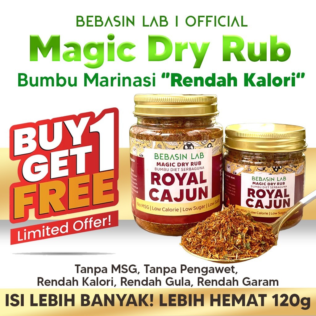 

MAGIC DRY RUB - Royal Cajun | Bumbu Diet | Bumbu Instan | Dry Rub Bumbu Marinasi Ayam & Daging Diet | Bumbu Dapur Bubuk Lengkap Tanpa MSG & Pengawet | Rendah Kalori
