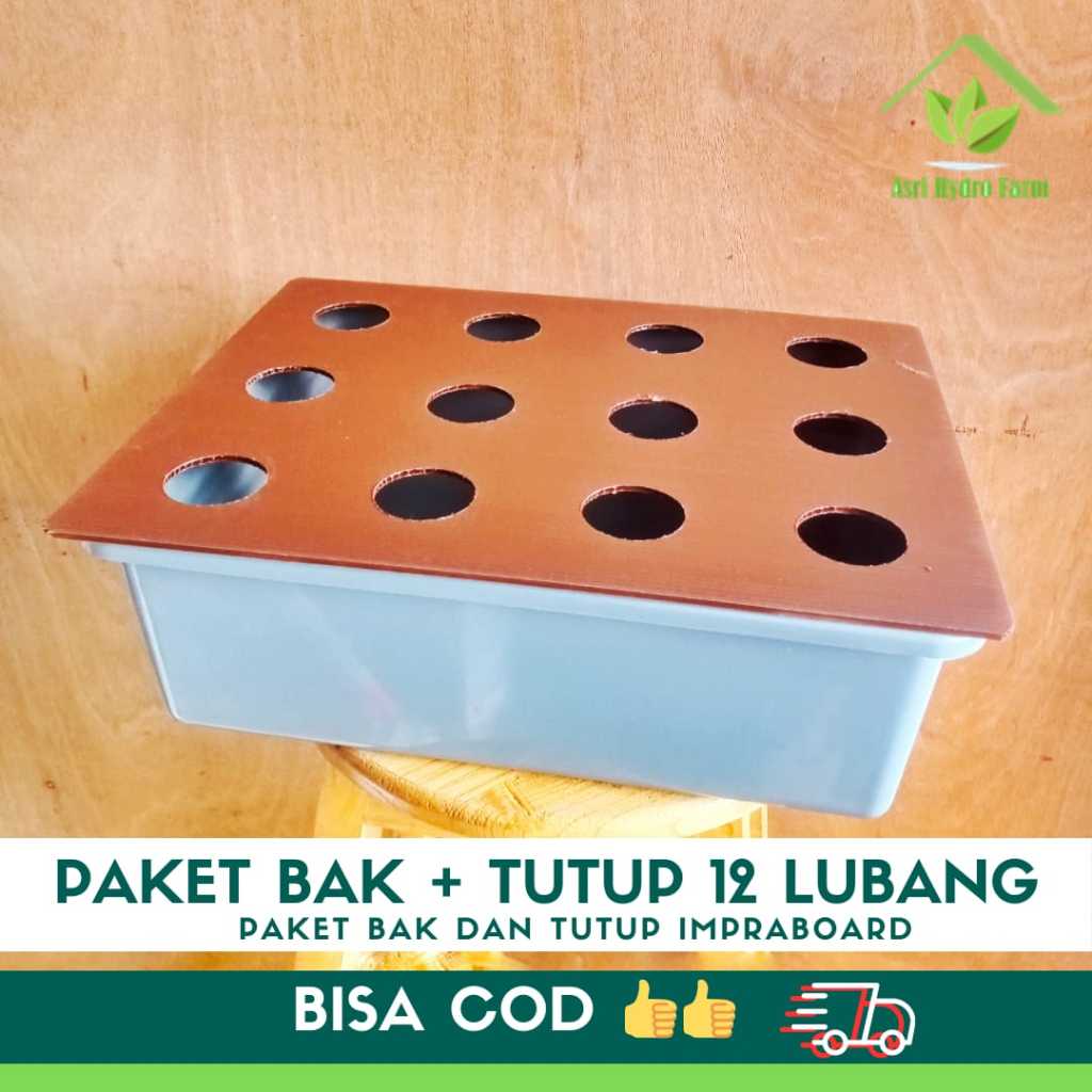 PAKET BAK HIDROPONIK PLUS TUTUP IMPRABOARD 12 LUBANG