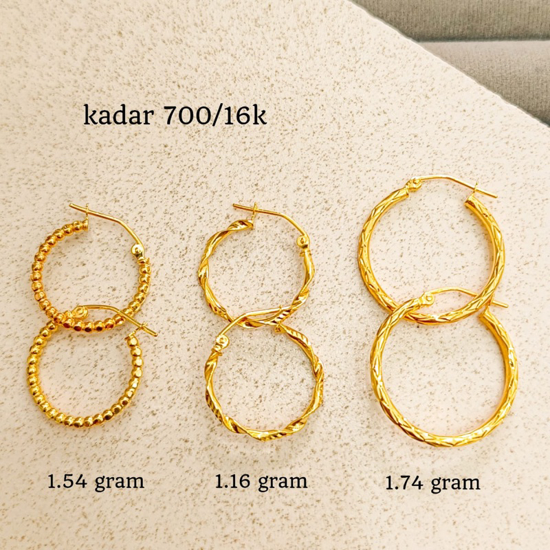 Murah Anting Bulat Besar Emas Asli Elegan